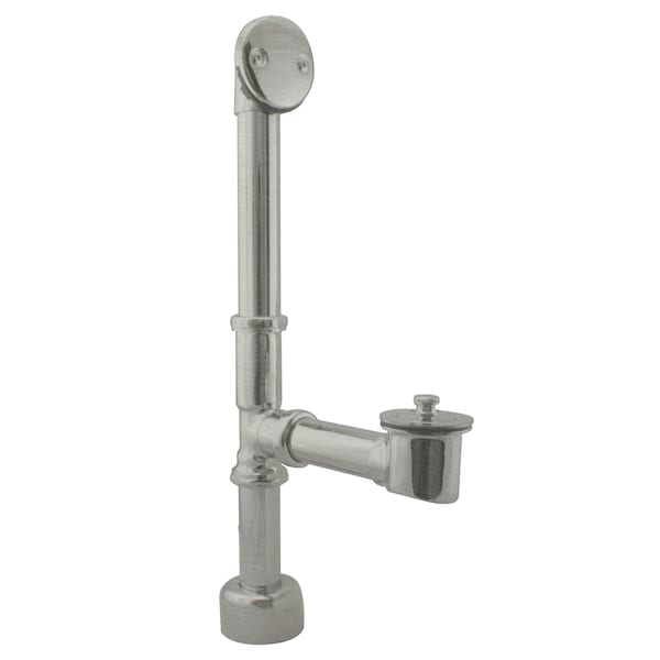Westbrass Twist & Close Bath Waste, 14" Make-Up, 17 Ga. Tubing in Stainless Steel D3211K-20 - main